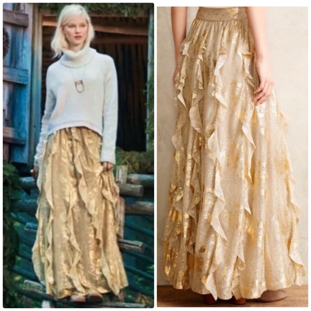 Anthropologie Moulinette Souers Fallen Star Maxi Skirt